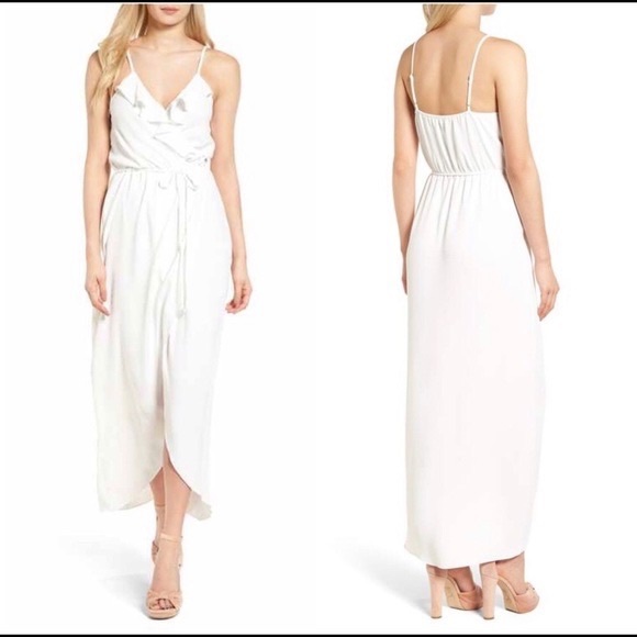 Everly Everly Ruffle Wrap Maxi Dress In Off-White Size S - Picture 5 of 10